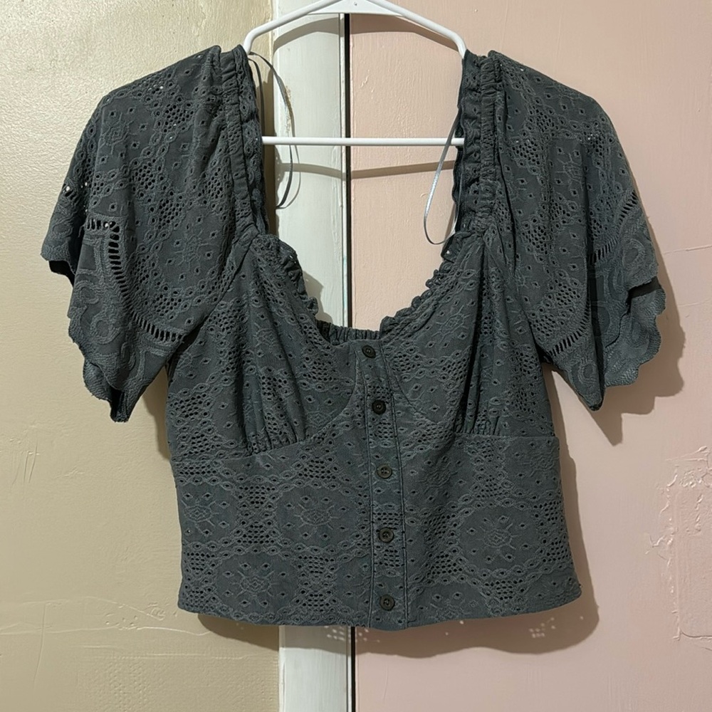 Dark Gray Blouse! Size L